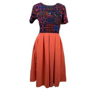 NEW LuLaRoe Large Multicolor Pleated Amelia Dress
